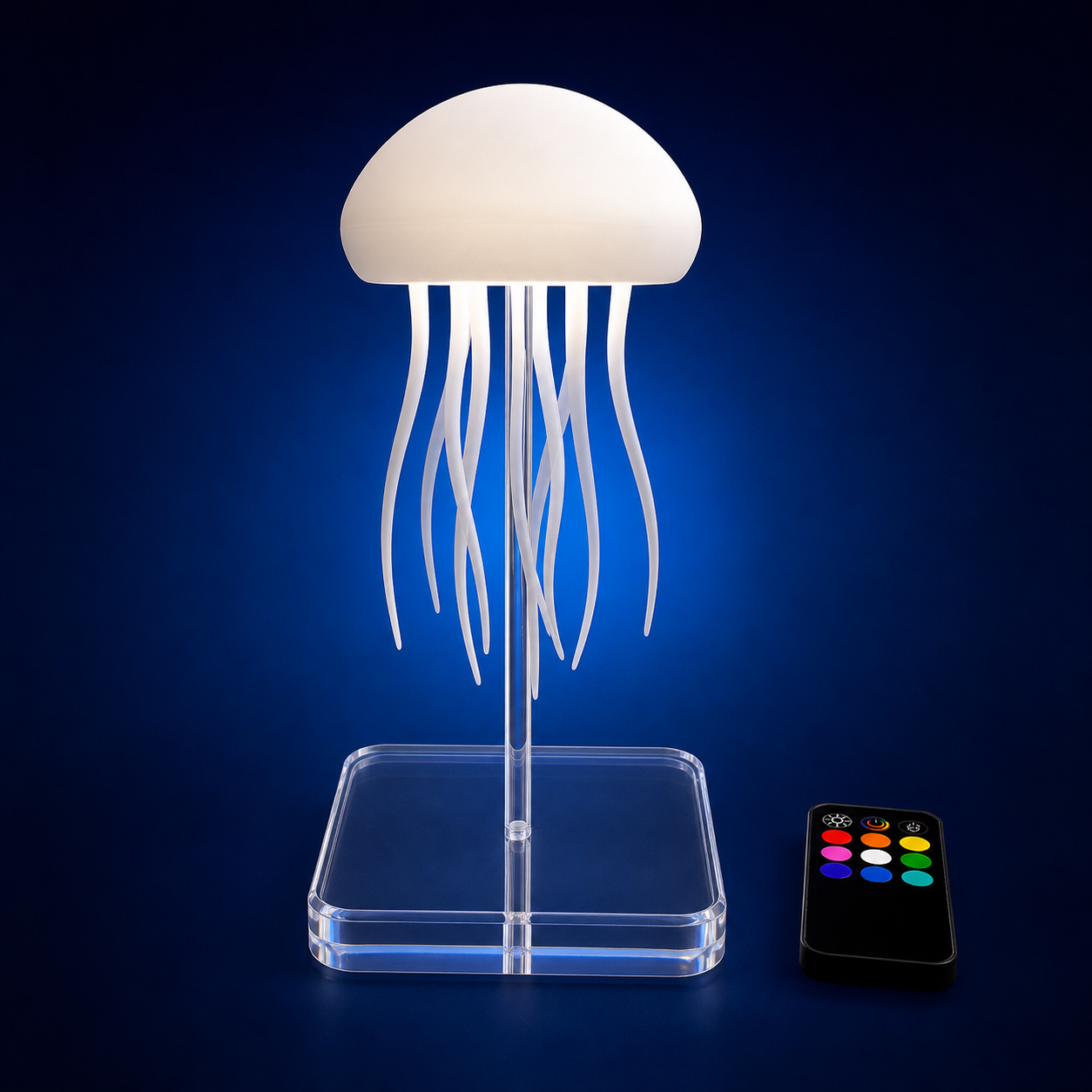 Kandrano Medusa, lámpara LED decorativa sobre fondo azul noche